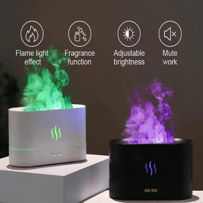 Kinscoter FlameGlow™ Aroma Diffuser – Ultrasonic Cool Mist Humidifier & Essential Oil Lamp in One