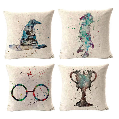 Magic World Hat Pillow Case Magic Dwarf Cup Pillowcase 40X40 Cm Boy Girl Kid Gift Room Aesthetics Sofa Pillow Cover Decorative