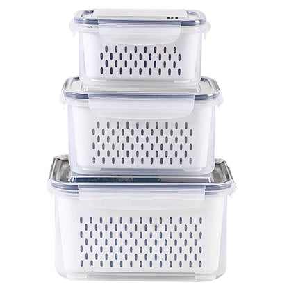 3-Pack Fridge Storage Containers – Keep Your Produce Crisp, Clean, and Organized